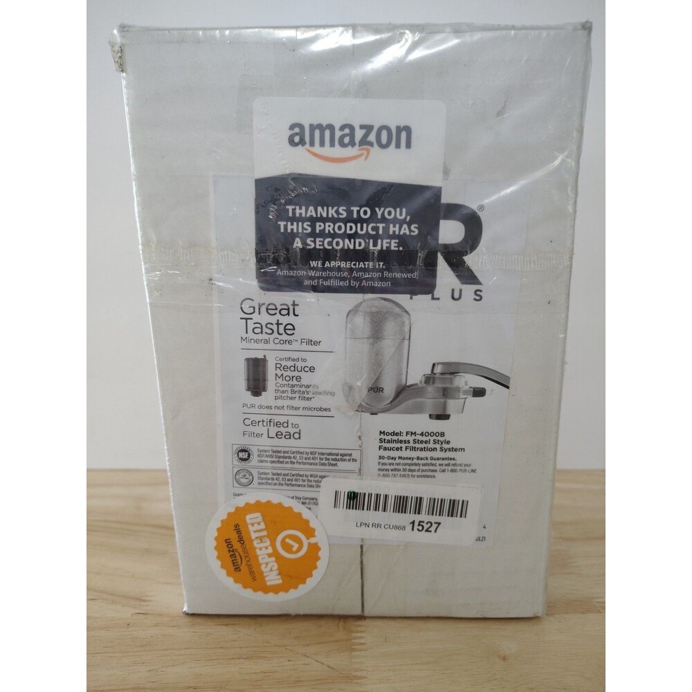 PUR PLUS Faucet Mount Water Filtration System FM-4000B Stainless Steel Refurbi